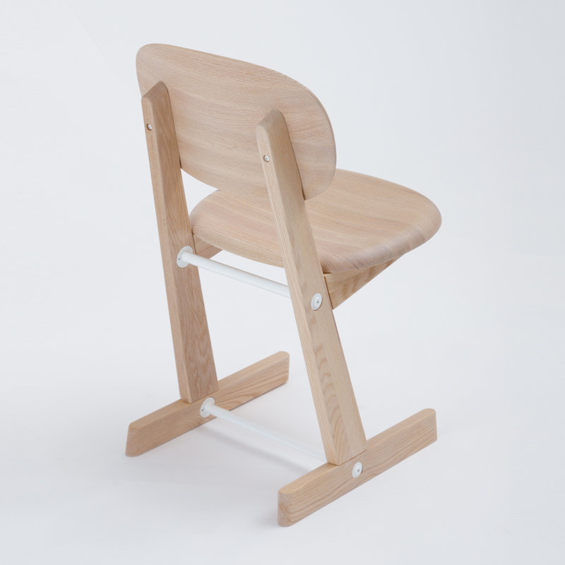 KufenKarl Solid Wood Dining Chair, Gray
