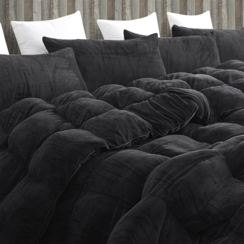 Thickest Comas Inducer Wow It's Thick Comforter Set, Full Comforter + 1 Standard Sham, Black