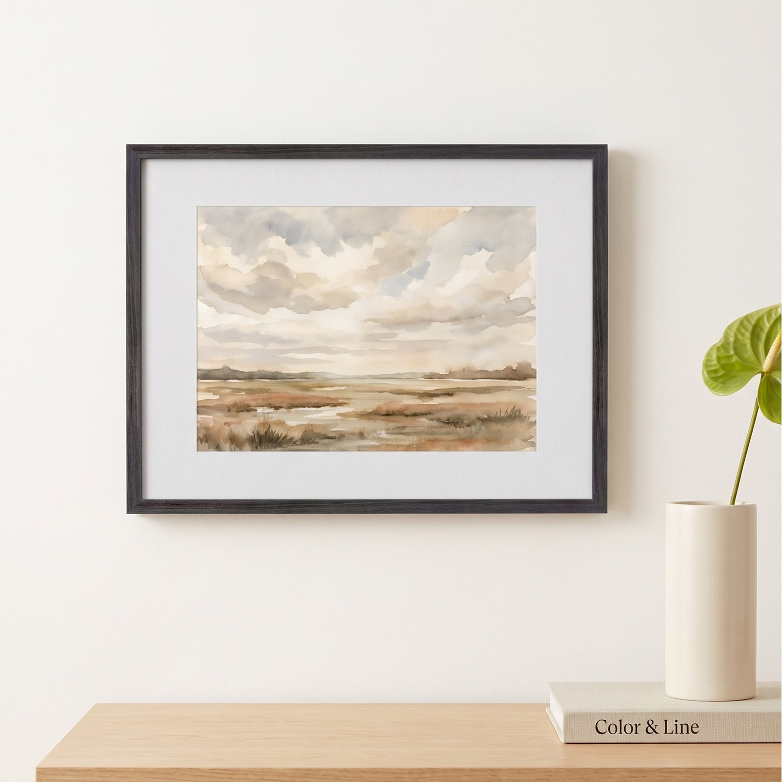 Linetta Wood Picture Frame with Mat, Gray, 16" x 20", 8" x 10"