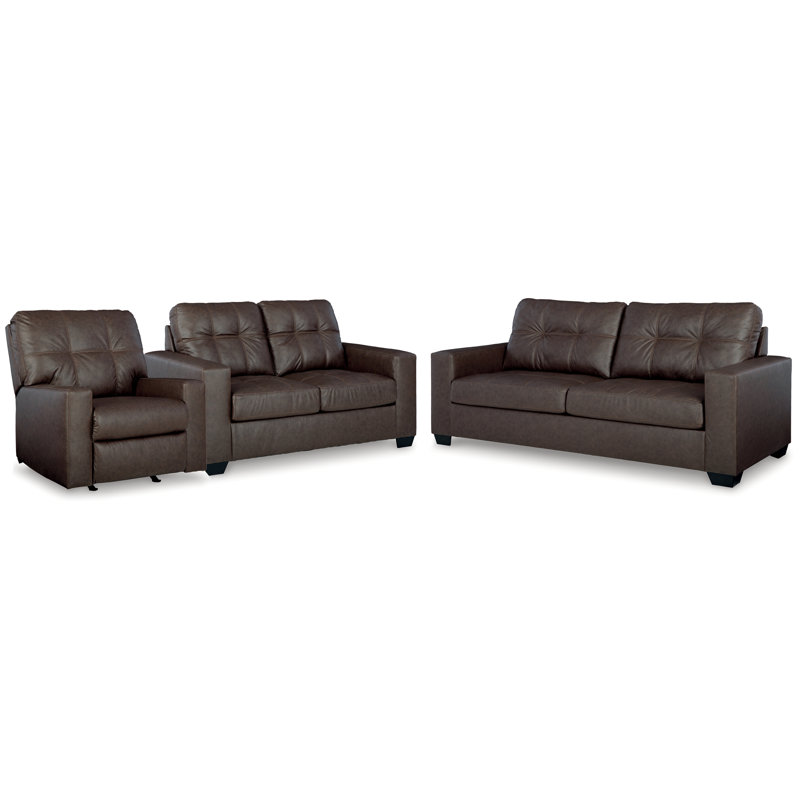 Canapé, causeuse et fauteuil inclinable Barlin Mills, Brun
