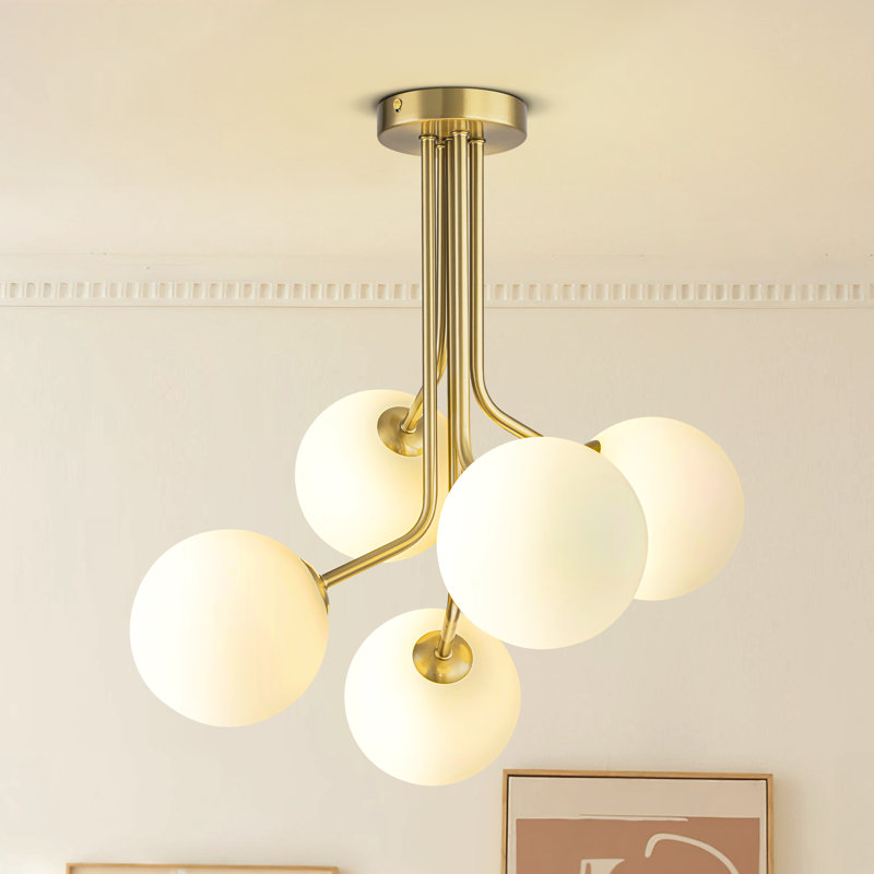 Plafonnier semi-encastré 5 lumières Spoutnik