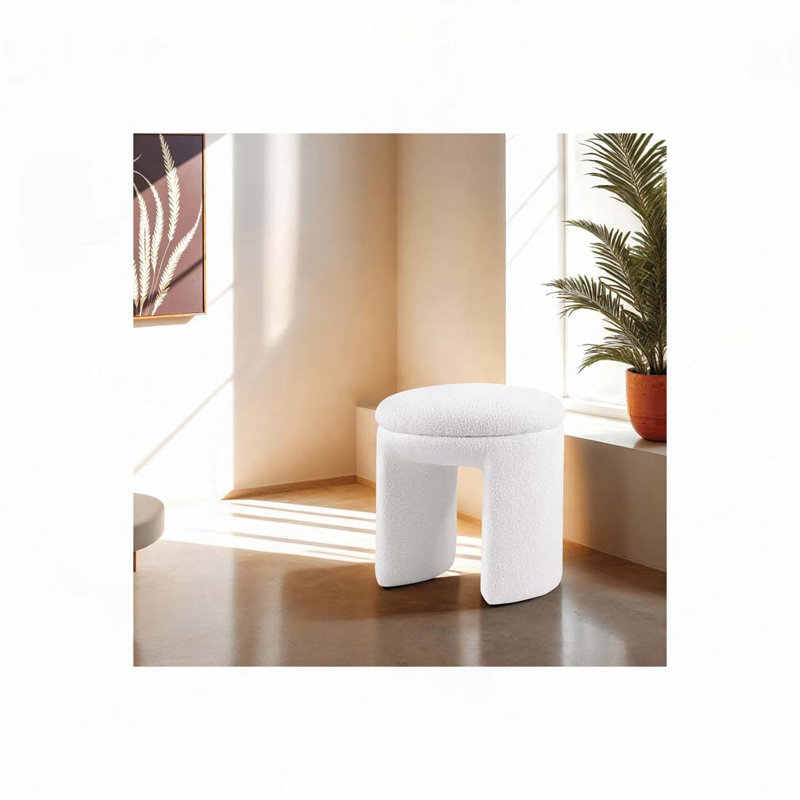 Tabouret d'appoint Teddy, Blanc