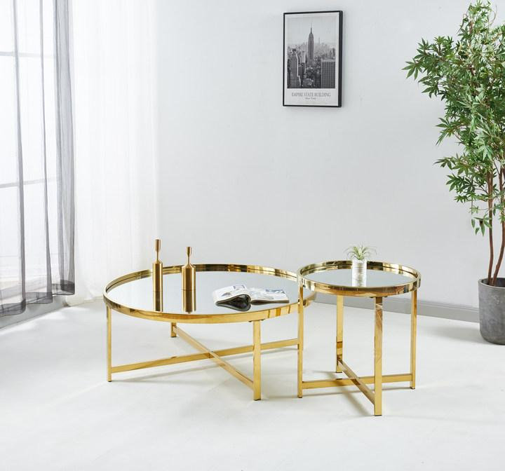 Bayah Cross Legs Coffee Table, Gold