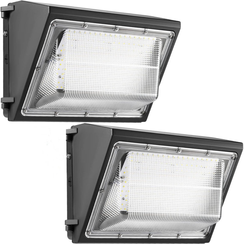 Ensemble de 2 lampes murales DEL Dusk To Dawn 120W, lumière du jour 15600LM 5000K, éclairage de sécurité extérieur certifié ETL pour les stationnements, les entrepôts et les entrées