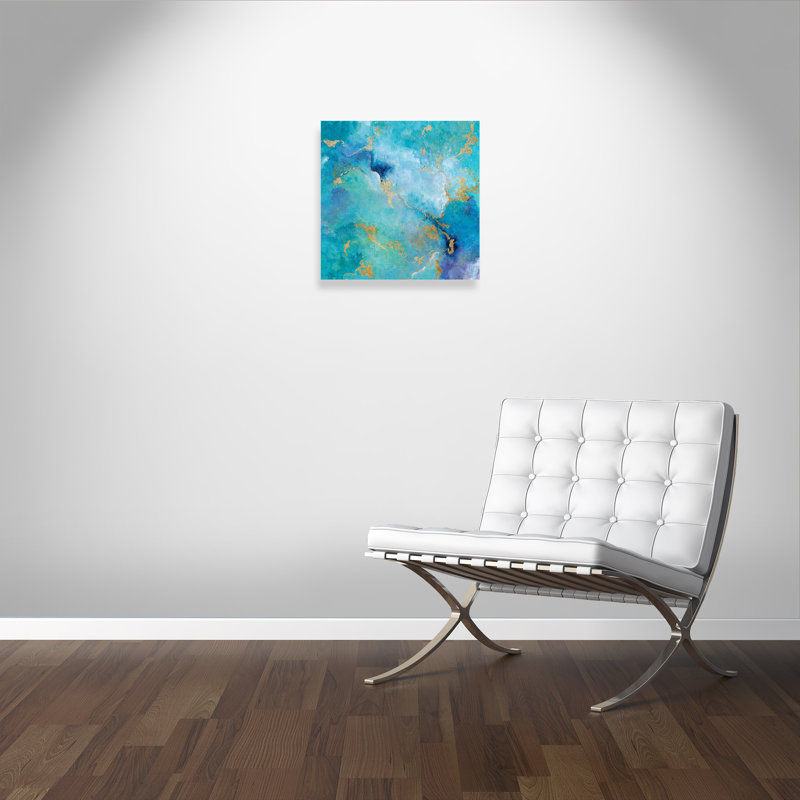 Golden Edge I - Peinture, Toile tendue, H 24 po x l 24 po x P 1,375 po