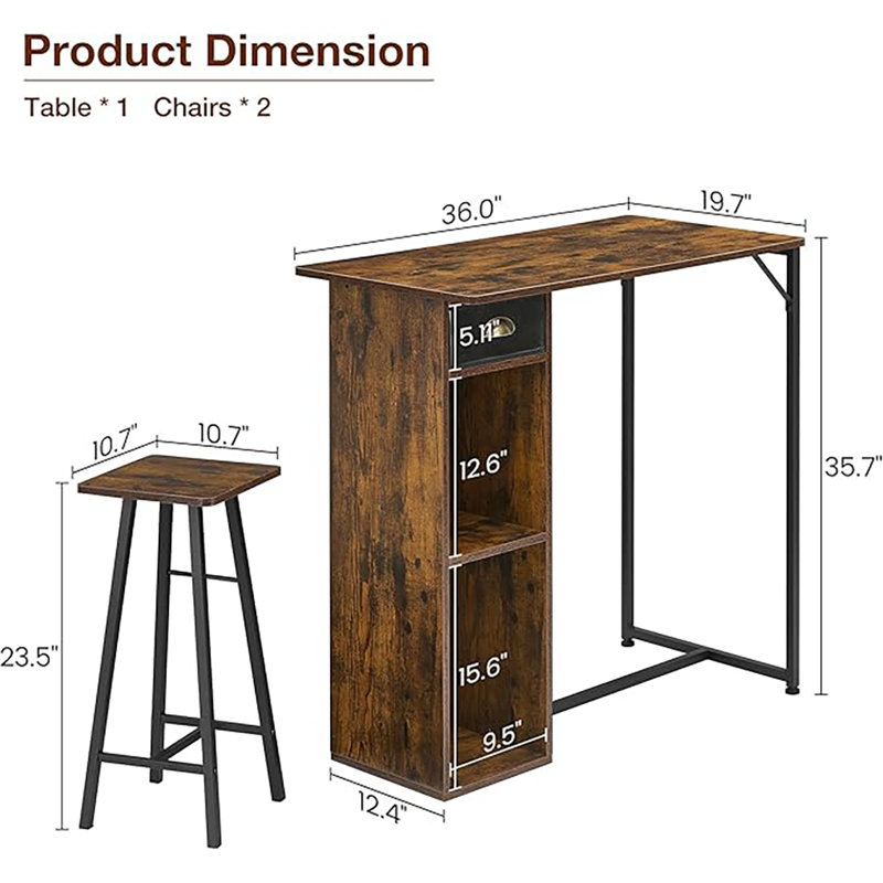 2 - Person Dining Set, Brown
