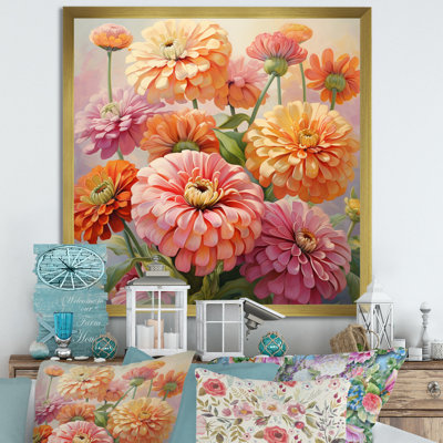 " Light Colour Zinnias Romantic Impression I "