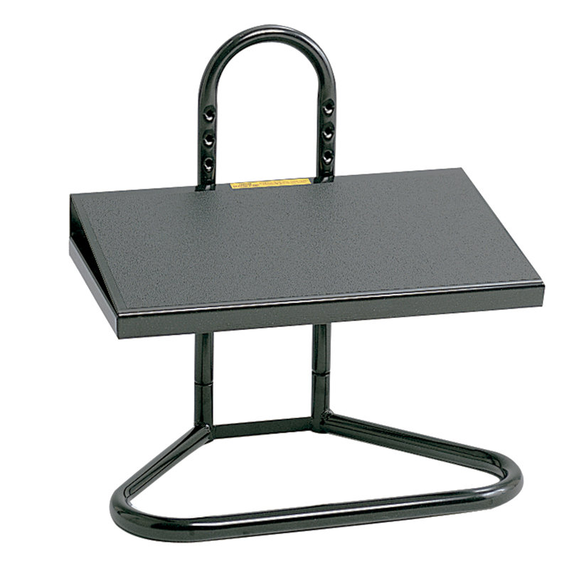 Black Adjustable Heavy Gauge Steel Footrest with Anti-Slip Surface