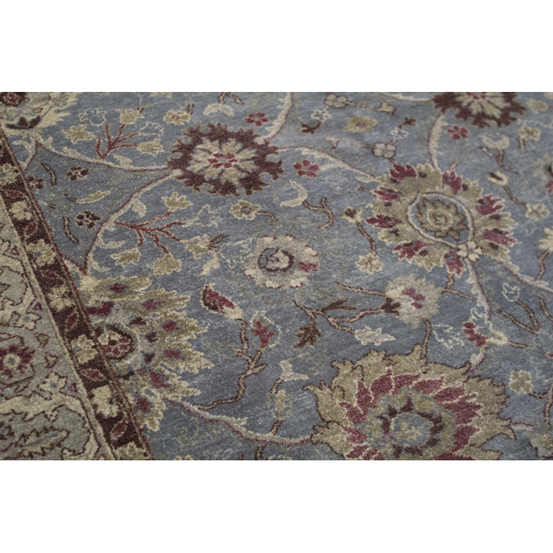 Wool Oriental Area Rug in Blue/Gray/Brown