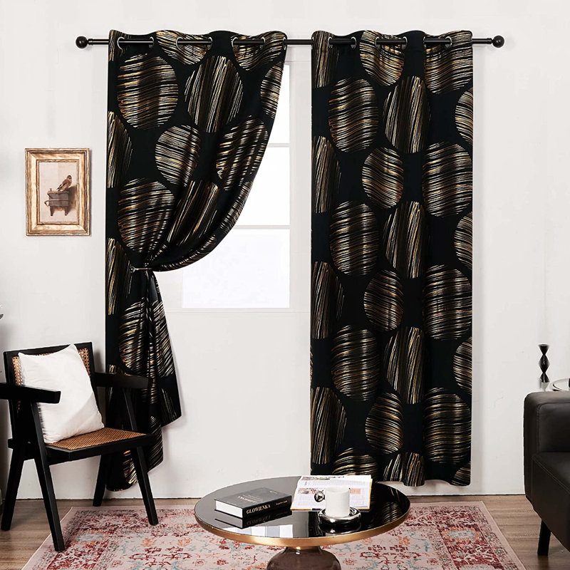 Kopelan Room Darkening Curtain Pair, 52" W x 63" L, Navy Blue