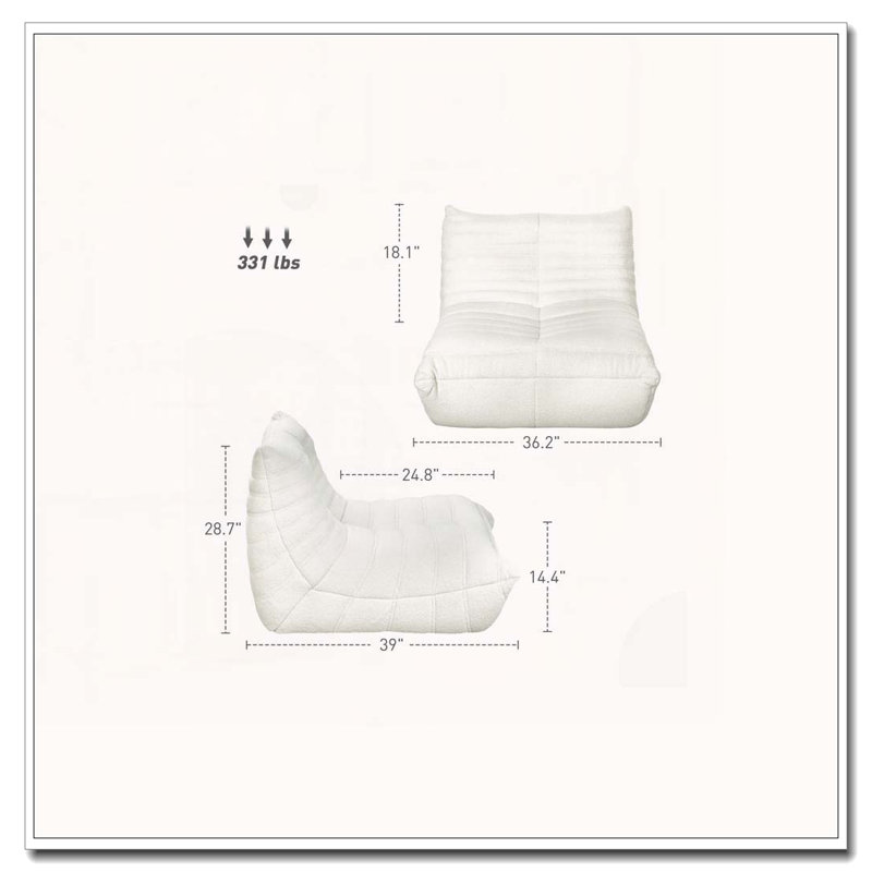 Fauteuil à billes, Blanc, crème