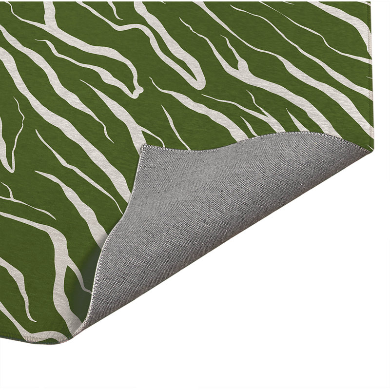Paillasson Lush Cracks, L 36 po x L 24 po, Vert olive