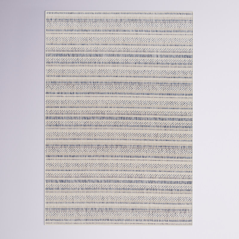Mendota Bellino Striped Oatmeal Indoor/Outdoor Area Rug, Rectangle 5'3" x 7'7"