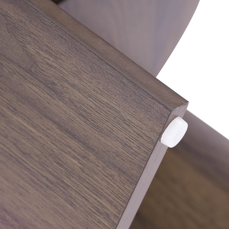 Table d'appoint avec tablette de rangement, Noyer