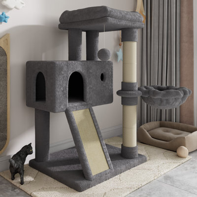 Gateshead 35.8'' H Cat Tree Condos and Scratching Posts Included, with Platform and Basket