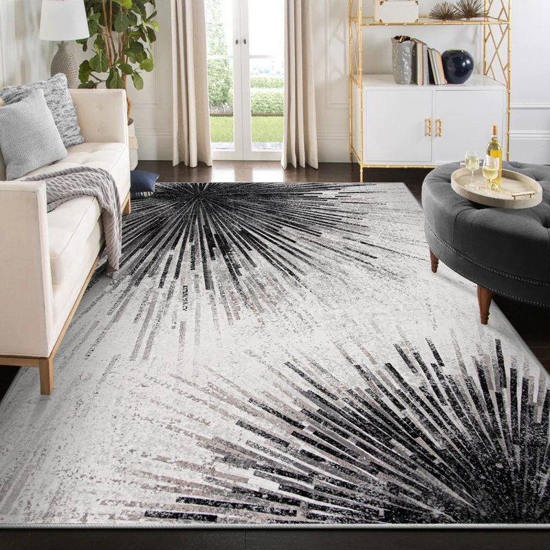  Tapis lavable antidérapant pour salon Mordern, Rectangle 6 pi x 9 pi
