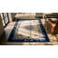Small Ivory Cream Color Antique Artistic Open Field Floral Medallion Chinese Peking Rug