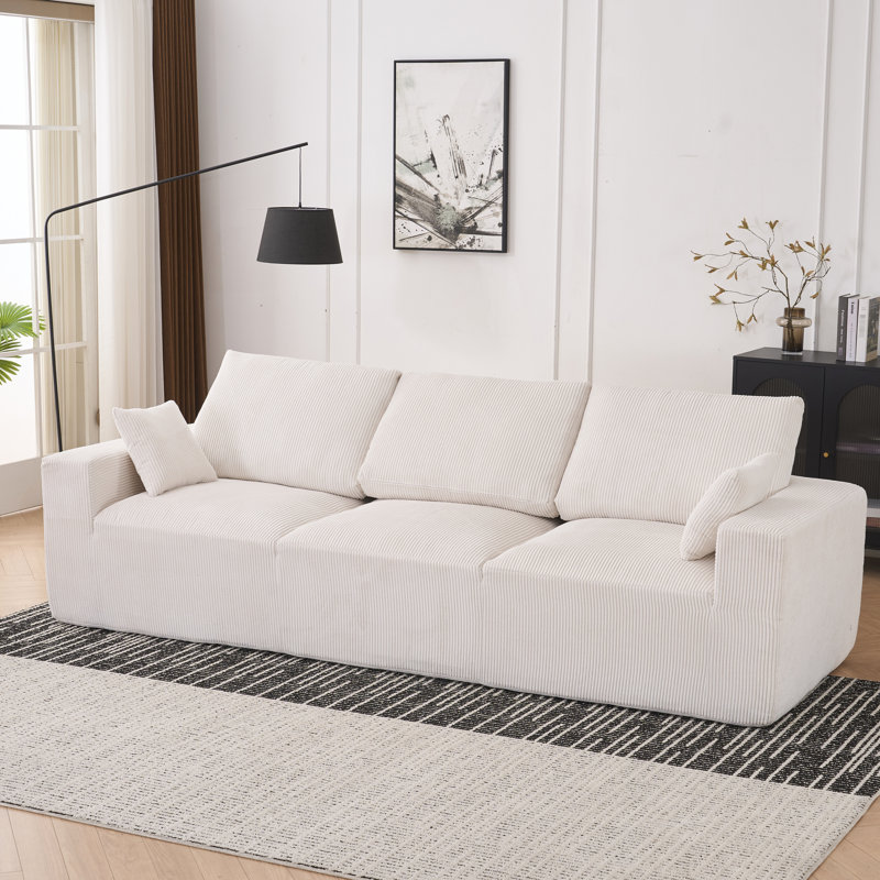 Modulaire, en forme de L, 3 places, coussin de siège très large, accoudoirs à motif de pétales et orifices de type C, mousse haute densité, mouvement, revêtement en velours côtelé, sans assemblage, utilisation multifonctionnelle complète dans les espaces de vie