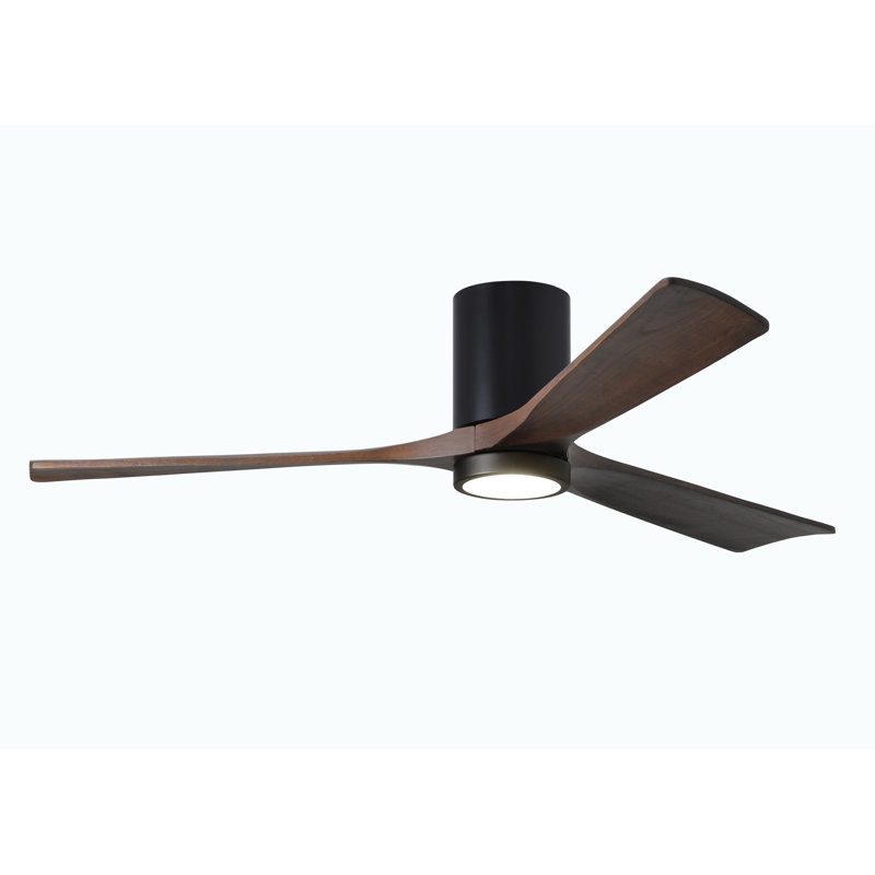 Irene LED Ceiling Fan, Matte Black, Walnut, 60"