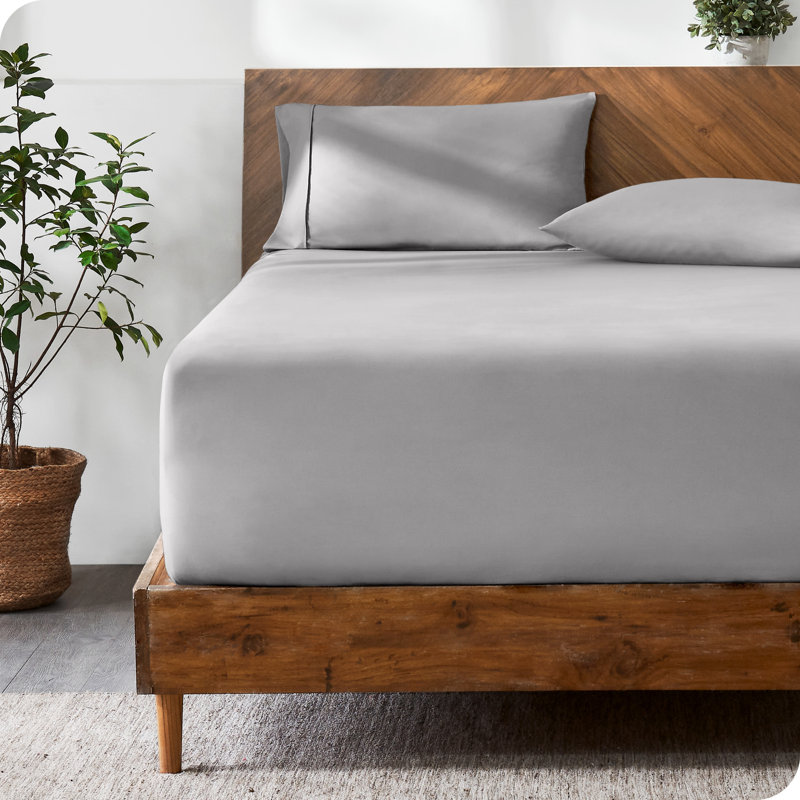 Drap-housse en microfibre 24 po, Drap-housse très grand californien, Gris clair