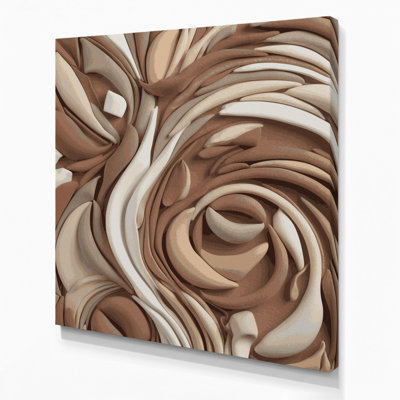Abstract Shapes 9 Brown Canvas Wall Art