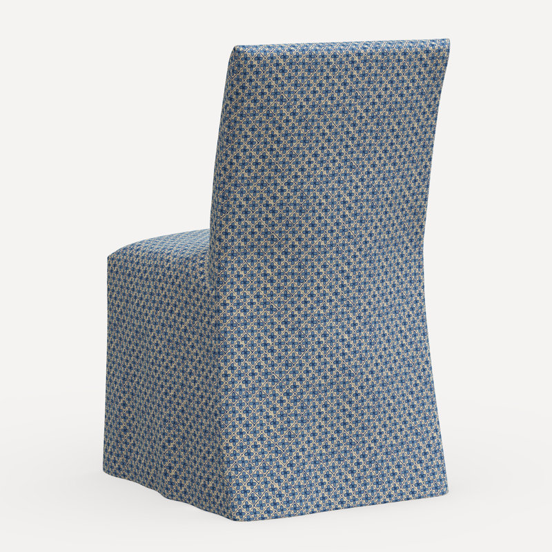 Sadia Slipcover Chair, Jr Aalap Blue Geometric