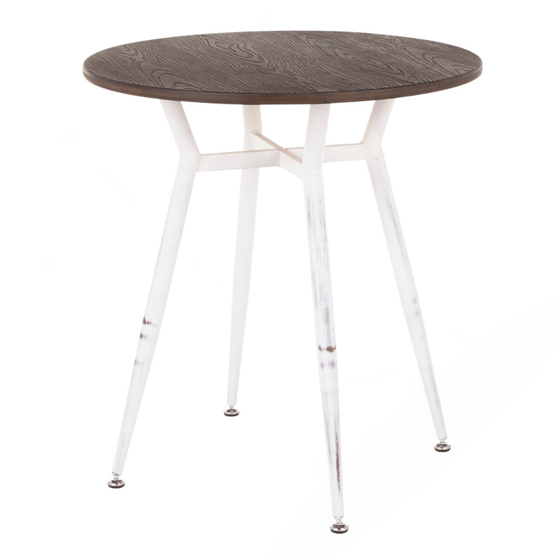 Table de salle à manger ronde Clara, Blanc, Espresso
