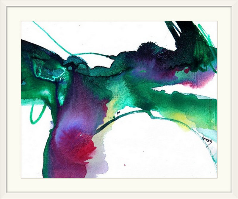 «Flow XXII» par Frioucheburg, impression, H 27 po x l 32 po x P 1 po, Cadre blanc