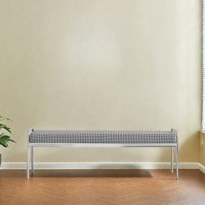 Banc de vestiaire en acier inoxydable robuste, H 15,75 po x l 70,87 po x P 15,75 po