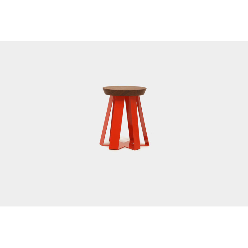 ARS Solid Wood End Table, Walnut, Orange