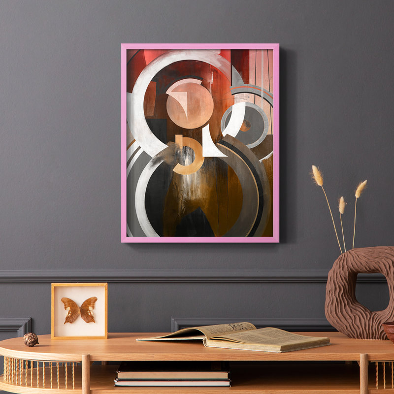 Reproduction encadrée Focal - bois massif, Rose, H 10 po x l 8 po