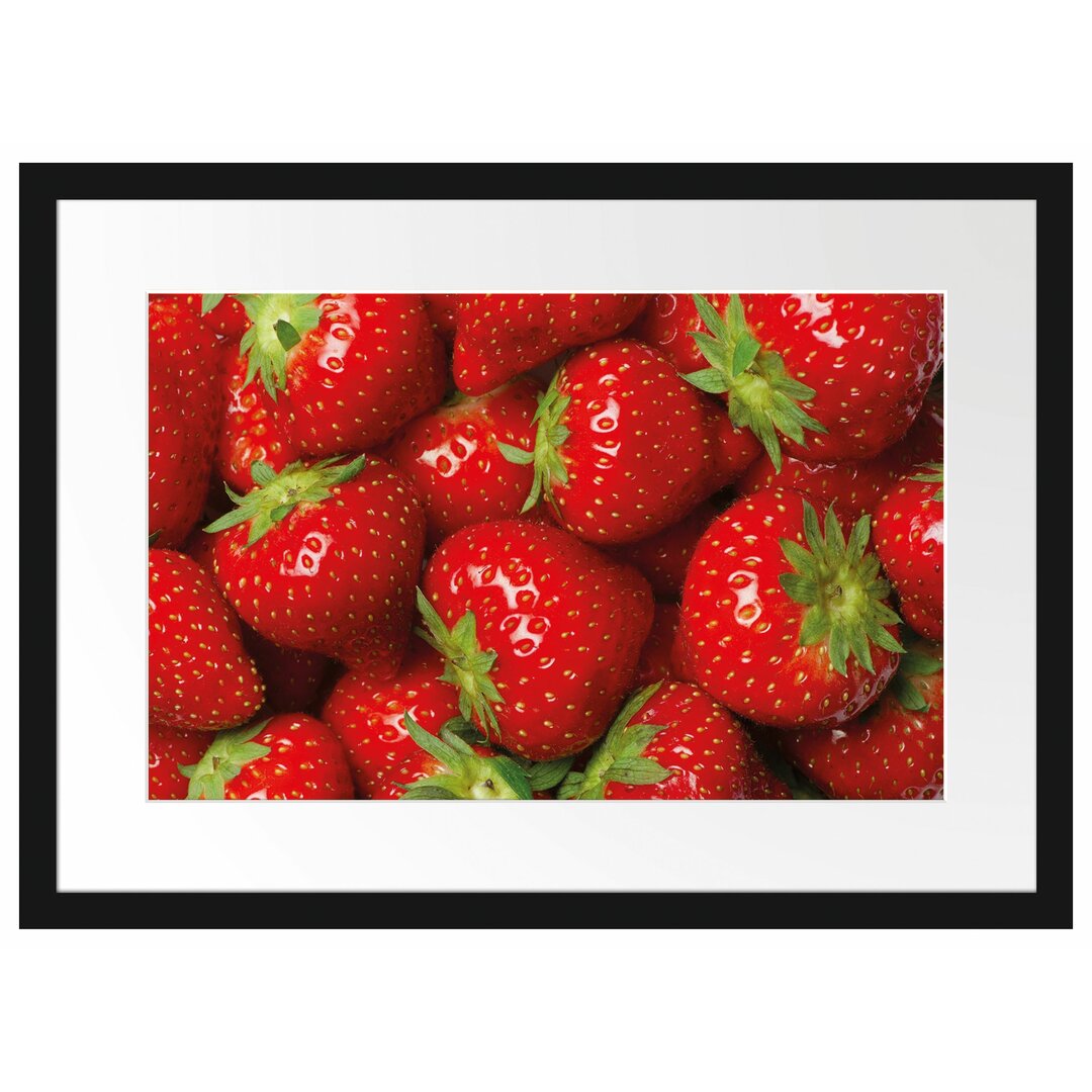 Gerahmtes Poster Fruchtig frische Erdbeeren