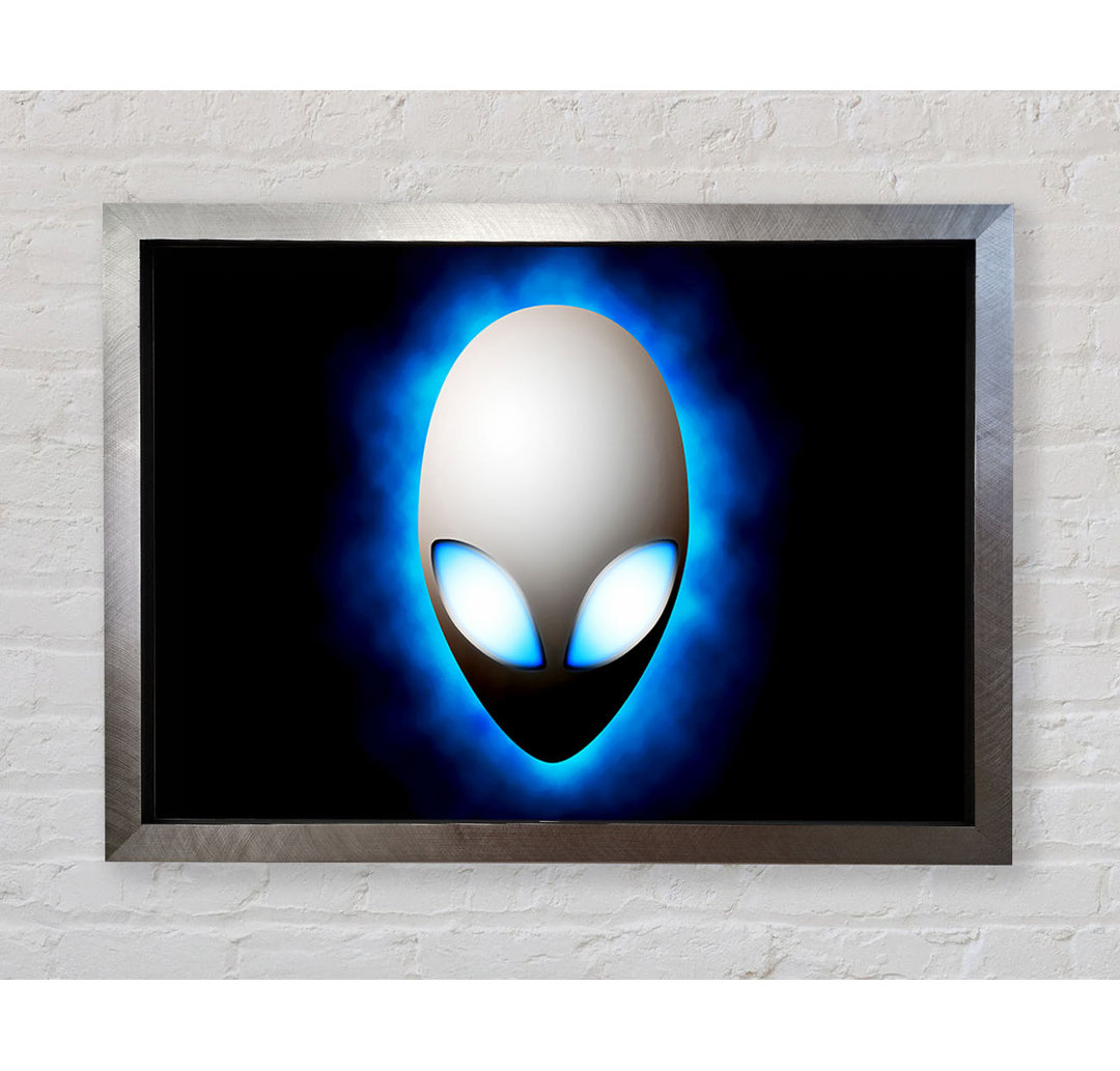 Alien Face Blue - Einzelner Bilderrahmen Kunstdrucke