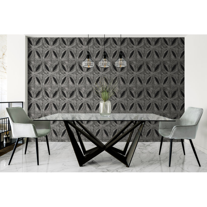 Becerril Abstract Double Roll, Black/Silver