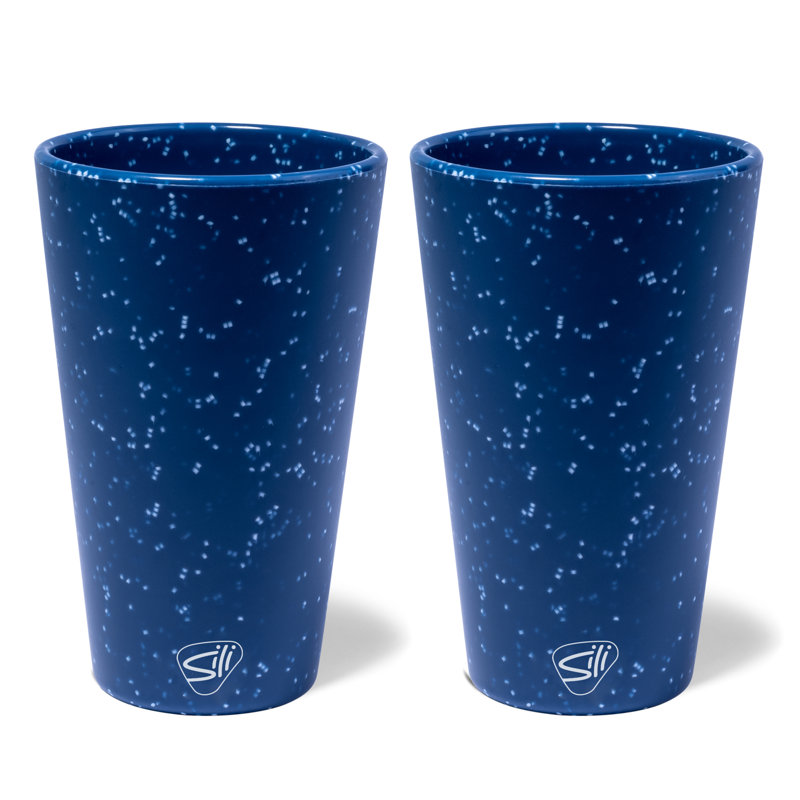 Silipint: Verres à pinte en silicone: Paquet de 2 tasses à glaçons réutilisables incassables de 16 oz, Bleu