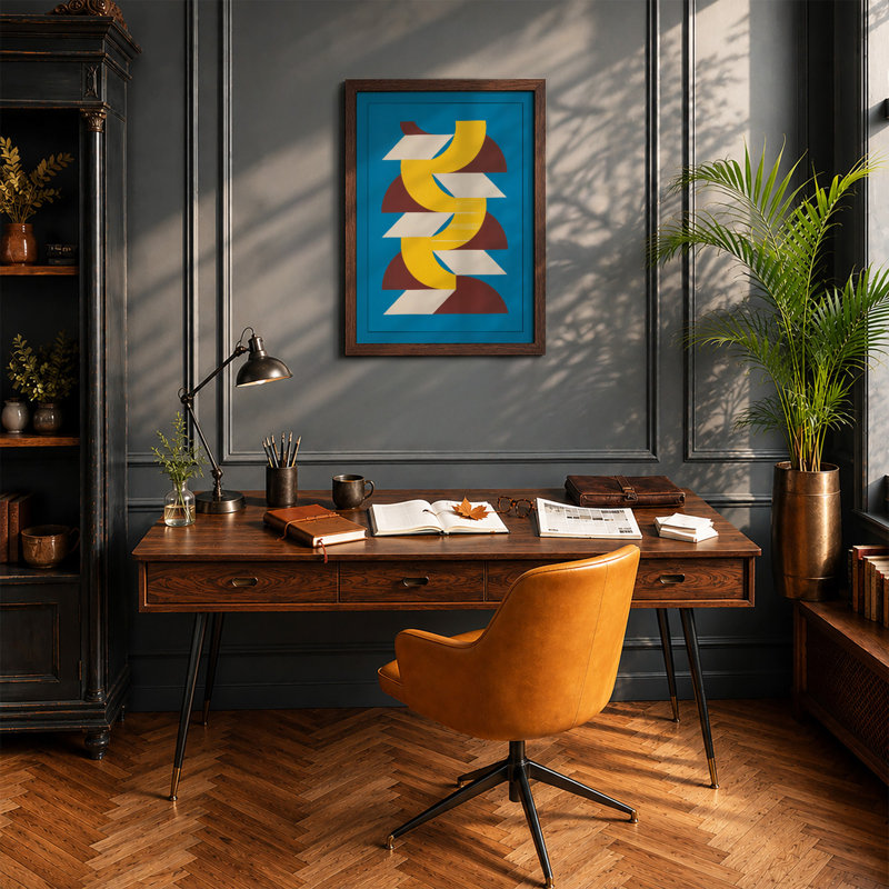 Rhythm Geometric - Print, A1 - 84.1 x 59.4 cm, Oak