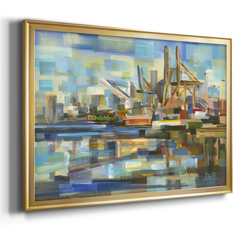 Port of Seattle, reproduction d'art sur toile, H 30 po x l 44 po x P 1,5 po, Or