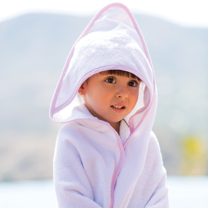 Serviette de bain à bébé 100% coton capoted Peterson, Rose