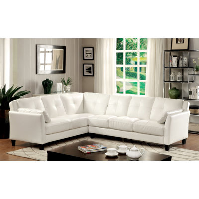 Gardner 104 " Faux Leather L-Shaped Sectional