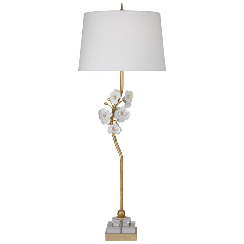 White Orchid Table Lamp, Left Facing
