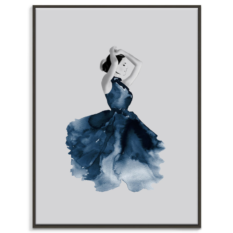 Painting on Canvas, 102cm H x 76cm W, Black Floater Frame