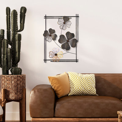 Handmade Decorative Metal Wall Accessory, 19.7 x 27.6 x 1.6 inches | 100% Metal, Unique Hand-Painted Design | Perfect for Living Room, Bedroom, or Office Decor, Adds Color and Texture to Your Space