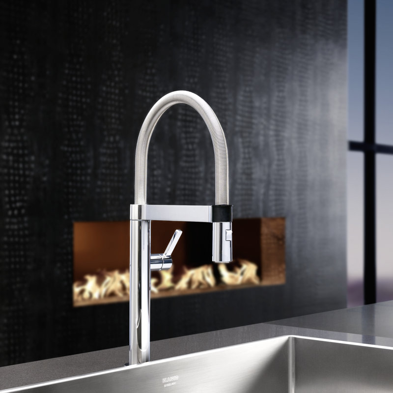 Robinet de cuisine blanc semi-professionnel Blanco Culina, Chrome poli