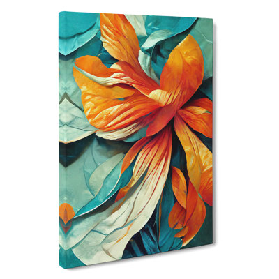 Flowers Abstract Art No.4 - Wrapped Canvas Print