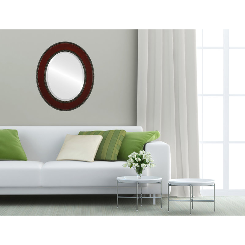 Richas Oval Mirror, 35" H x 29" W, Rosewood