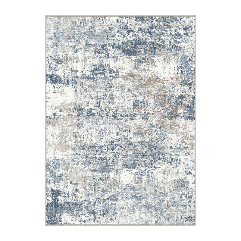 Sarah Modern Abstract Machine Washable Area Rug With Non-Slip Backing, Rectangle 5' x 7'