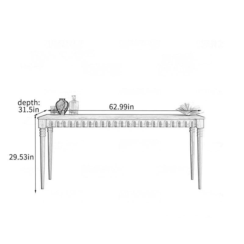 Dowsett, H 29,53 po x L 62,99 po x l 31,5 po, Marron foncé