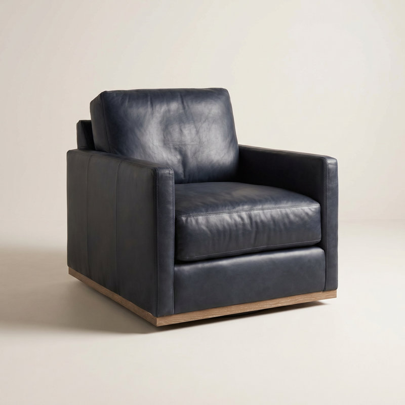 Kukkapalli Leather Swivel Armchair