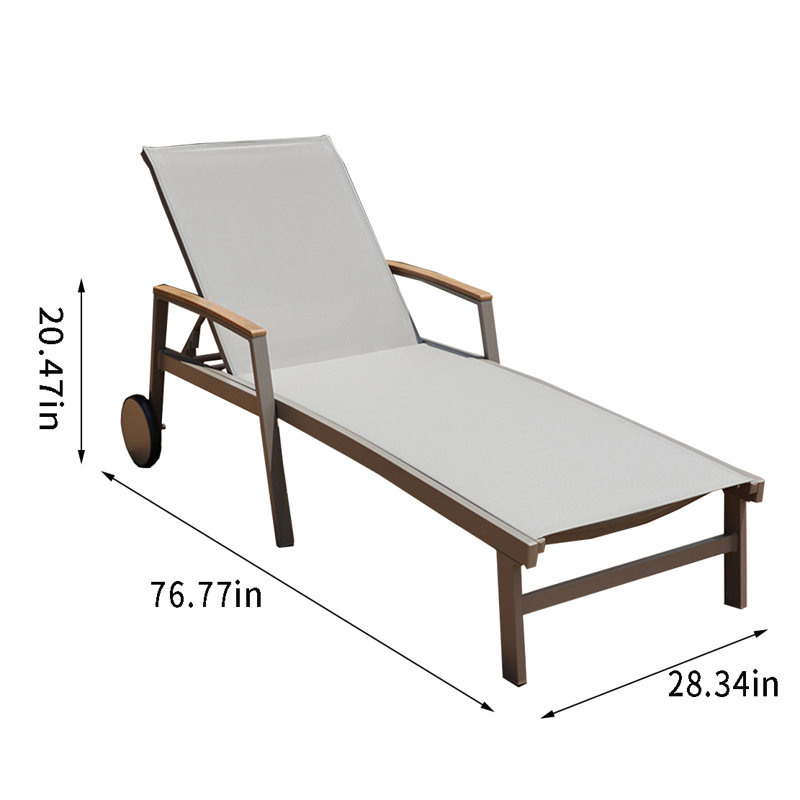 Chaise longue d'extérieur en alliage d'aluminium Seung