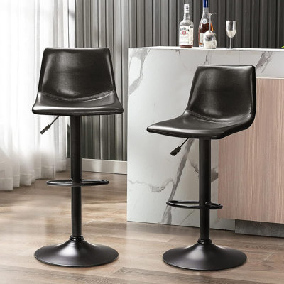Halima Swivel Upholstered Adjustable Height Counter Stool with Metal Frame